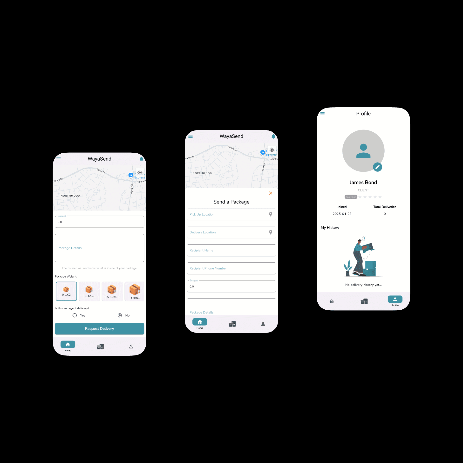 WayaSend App Interface